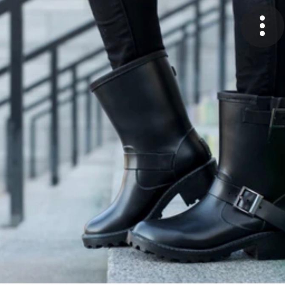 Michael Kors black rain booties